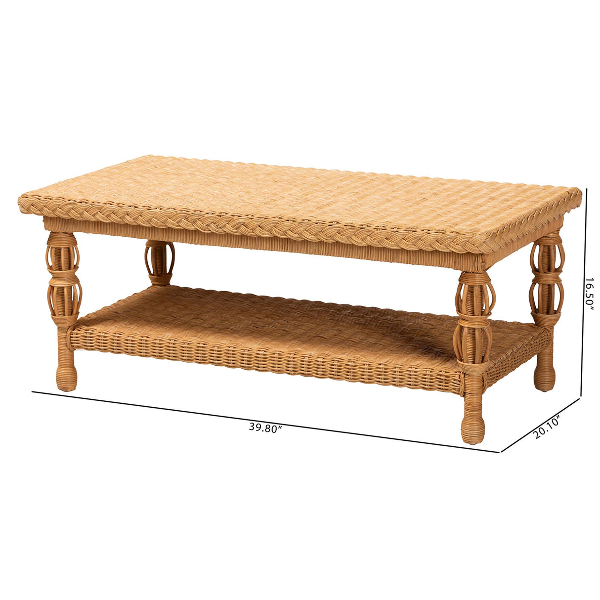 Rosby Natural Rattan Coffee Table by Wicker Fair