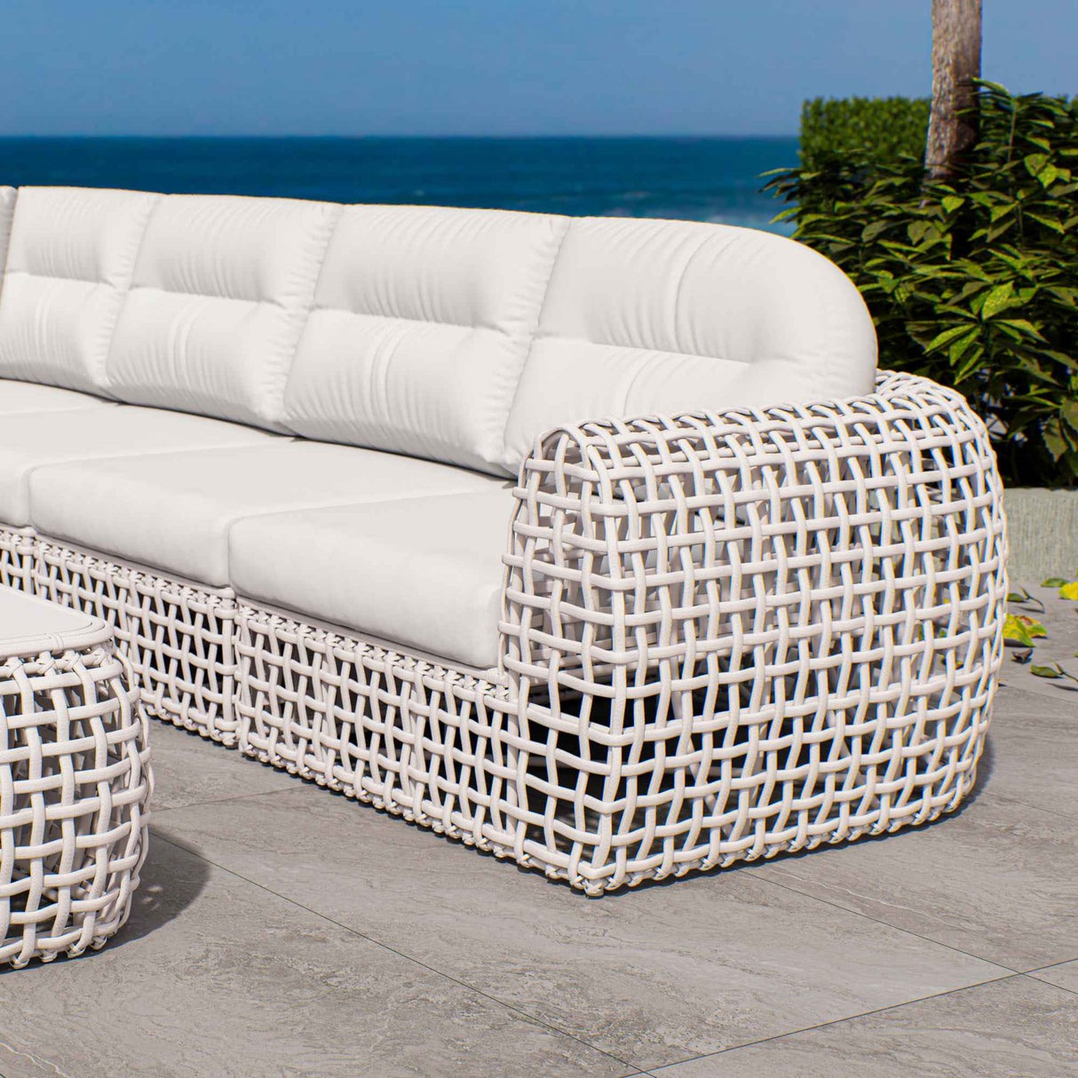 Dynasty Outdoor Modular Corner with Sunbrella Cushion Model 22389-WMNP-CUSH by Skyline Design