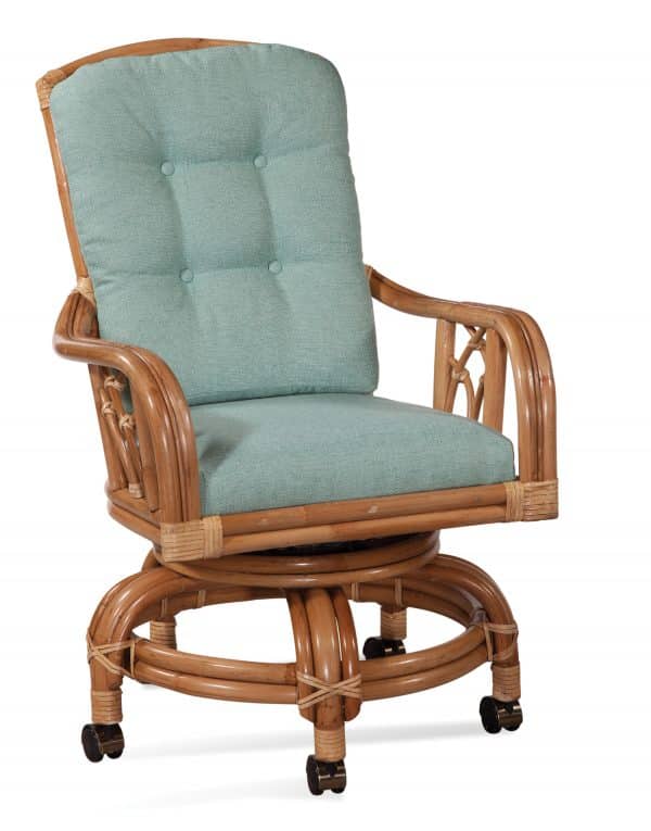 Edgewater Customized Rattan 6 Pc Swivel-Rock Caster Dining Set 914-106SET Made in the USA by Braxton Culler