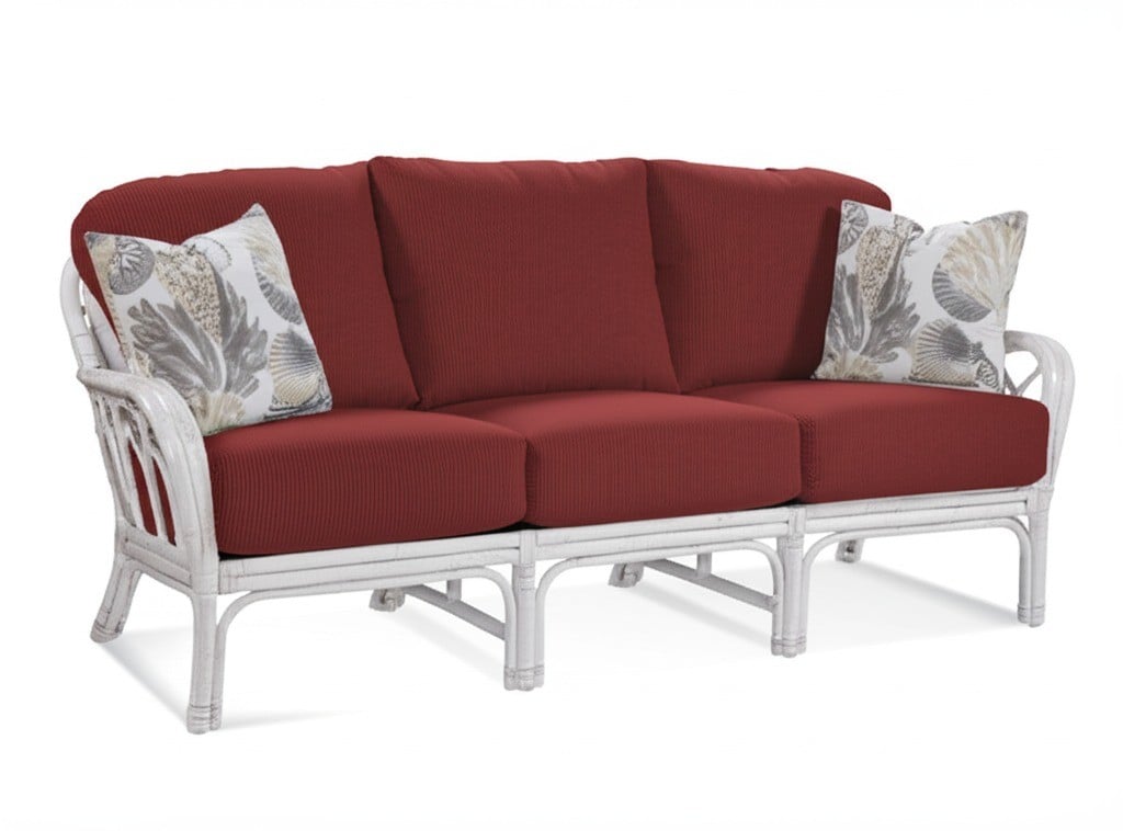 Edgewater Customized Rattan Sofa Model 914-011 Made in the USA by Braxton Culler