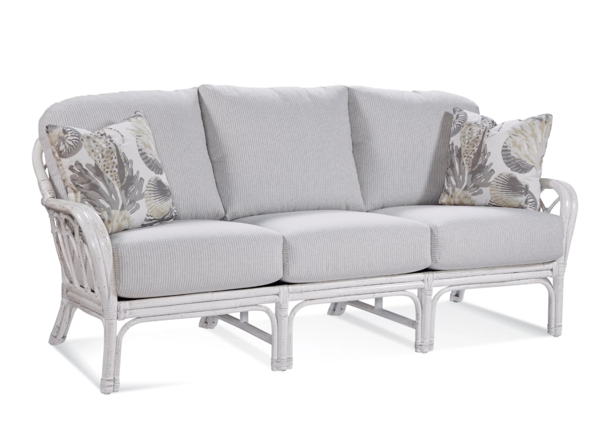 Edgewater Customized Rattan Sofa Model 914-011 Made in the USA by Braxton Culler