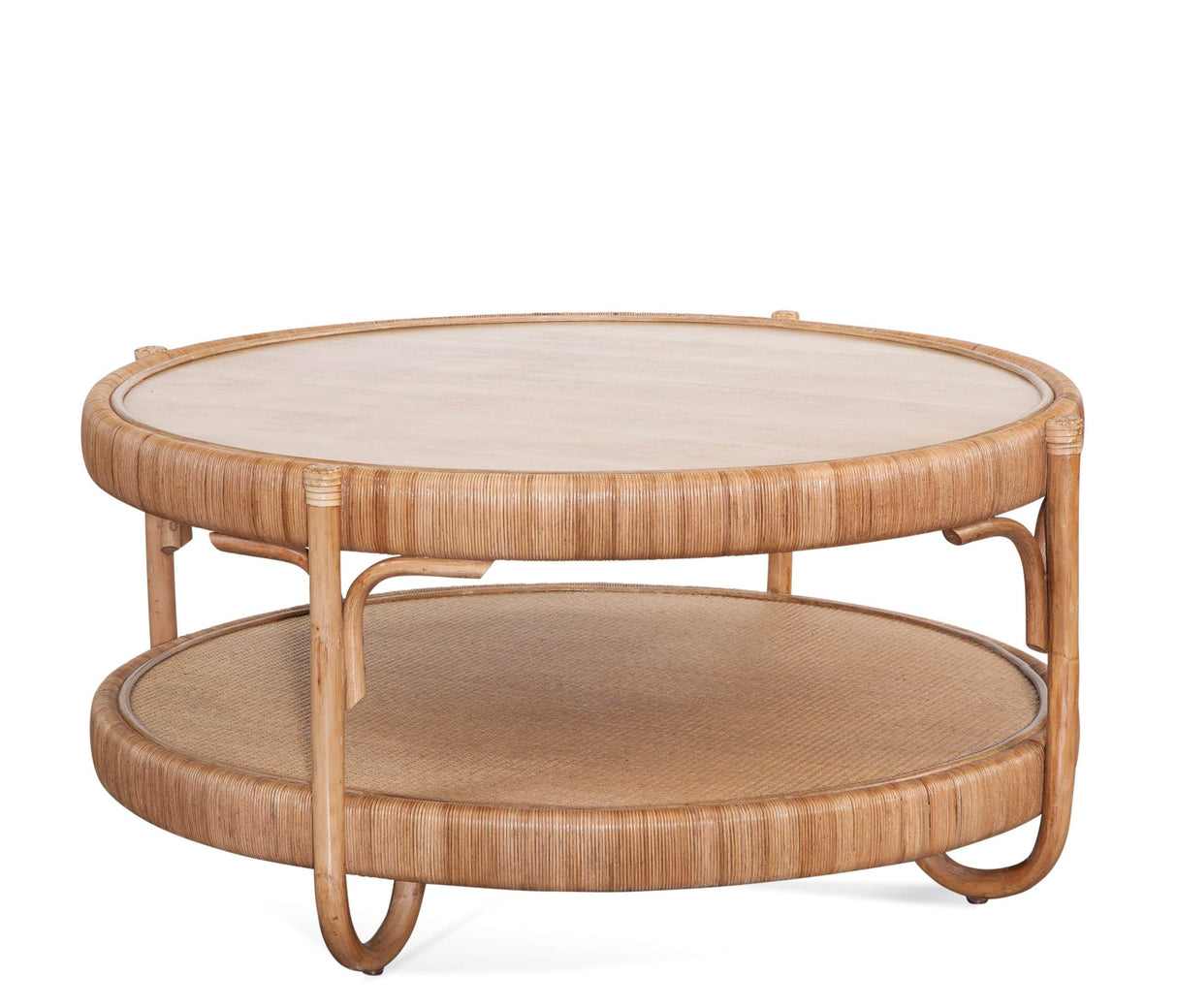 Willow Creek Rattan Round Coffee Table with Custom Finish Model 1024-070