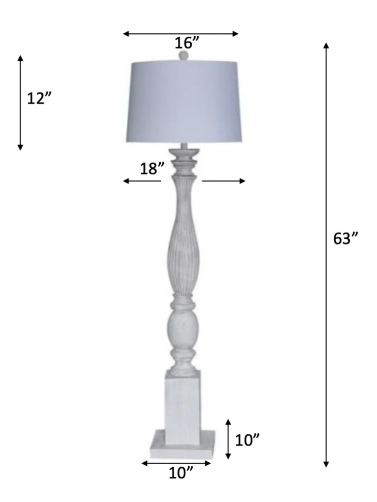 Elmwood Floor Lamp Model LUX-FL-C03-WHITE By Lux Lighting
