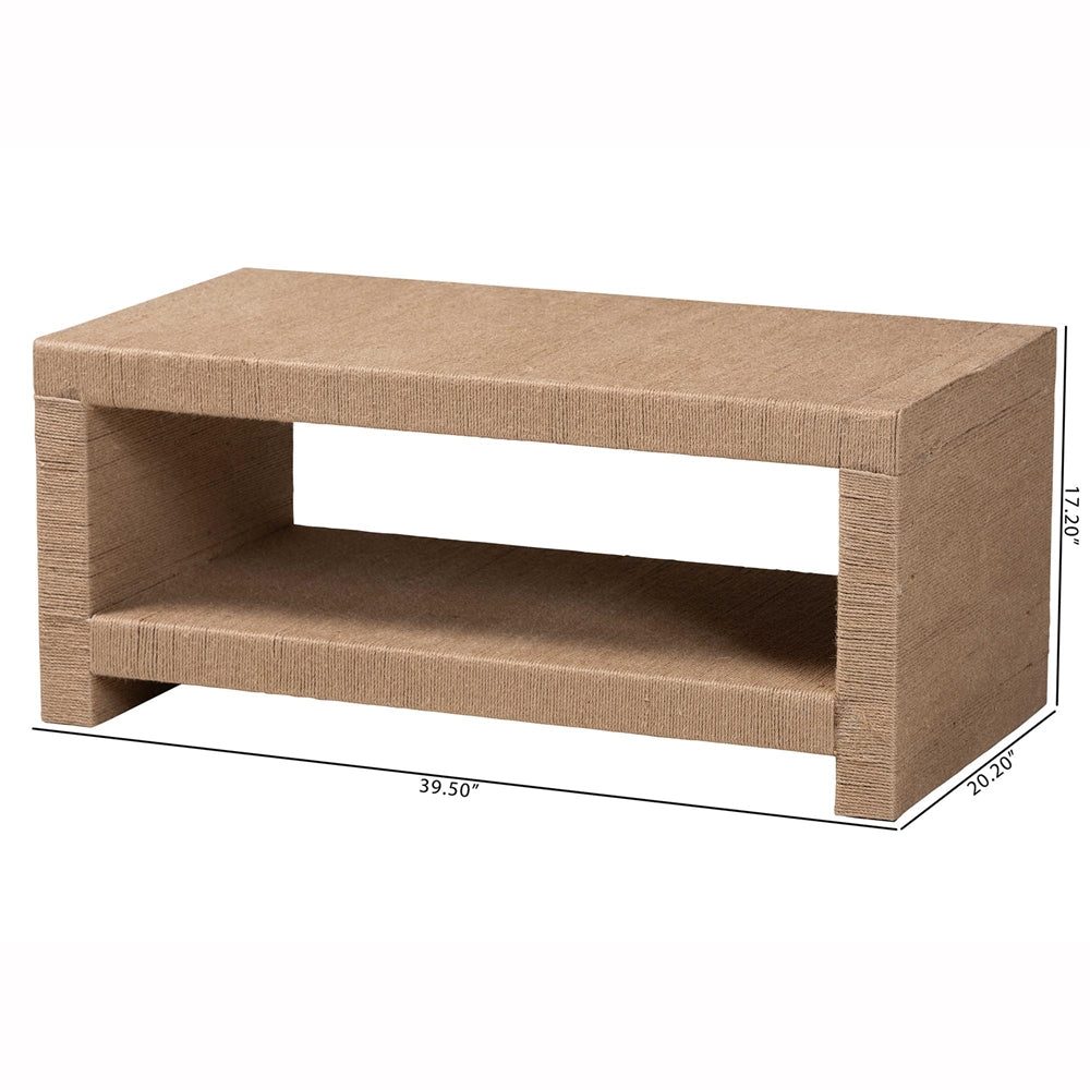 Malaya Handwoven Jute Coffee Table by Wicker Fair