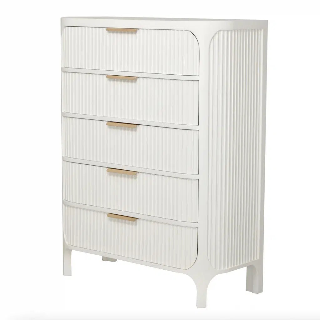 Montauk 5-Drawer Chest Model FL-B49935-WHITE By Finn & Louise