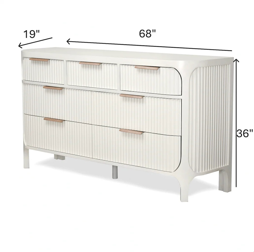 Montauk 7-Drawer Dresser Model FL-B49936-WHITE By Finn & Louise