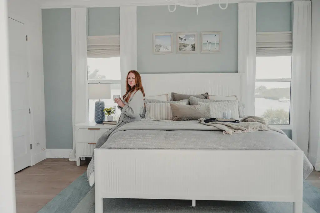 Montauk King Bed Model FL-B499QBED-WHITE By Finn & Louise