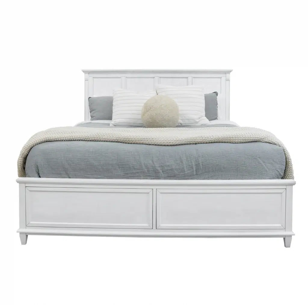 Point Breeze Non-Storage Queen Bed Model FL-B650QBED-FRESHWHITE By Finn & Louise