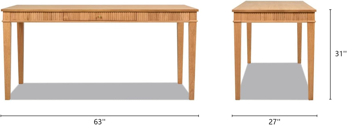 Wicker Faire Jennifer Farmhouse Writing Desk made of Wood in Natural Blonde Finish
