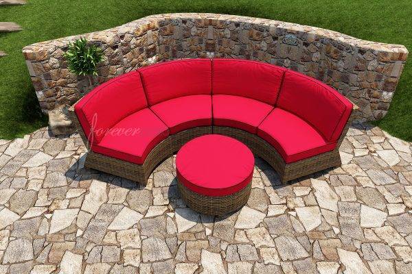 Cypress Outdoor Patio Large Round Ottoman Model FP-CYP-LROT-EB By Forever Patio
