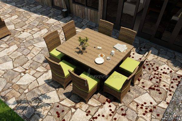 Cypress Outdoor Patio Large Round Ottoman Model FP-CYP-LROT-EB By Forever Patio