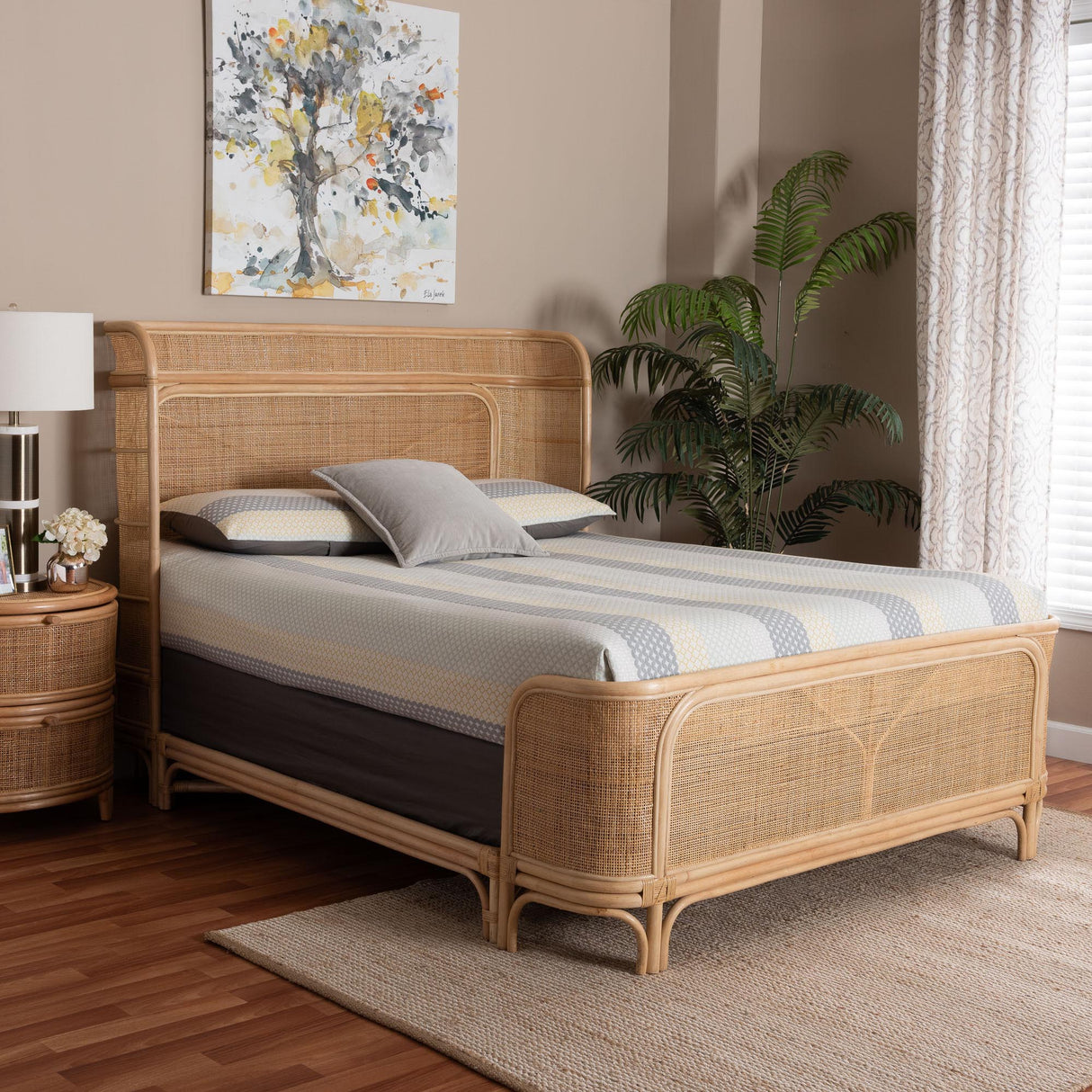 Florence Natural Rattan Bed Frame by Wicker Fair