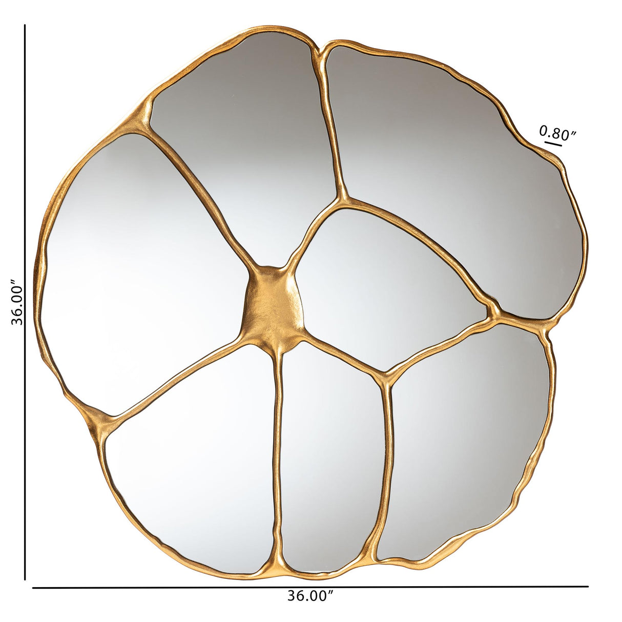Wicker Fair Goldleaf Flower Large Accent Mirror