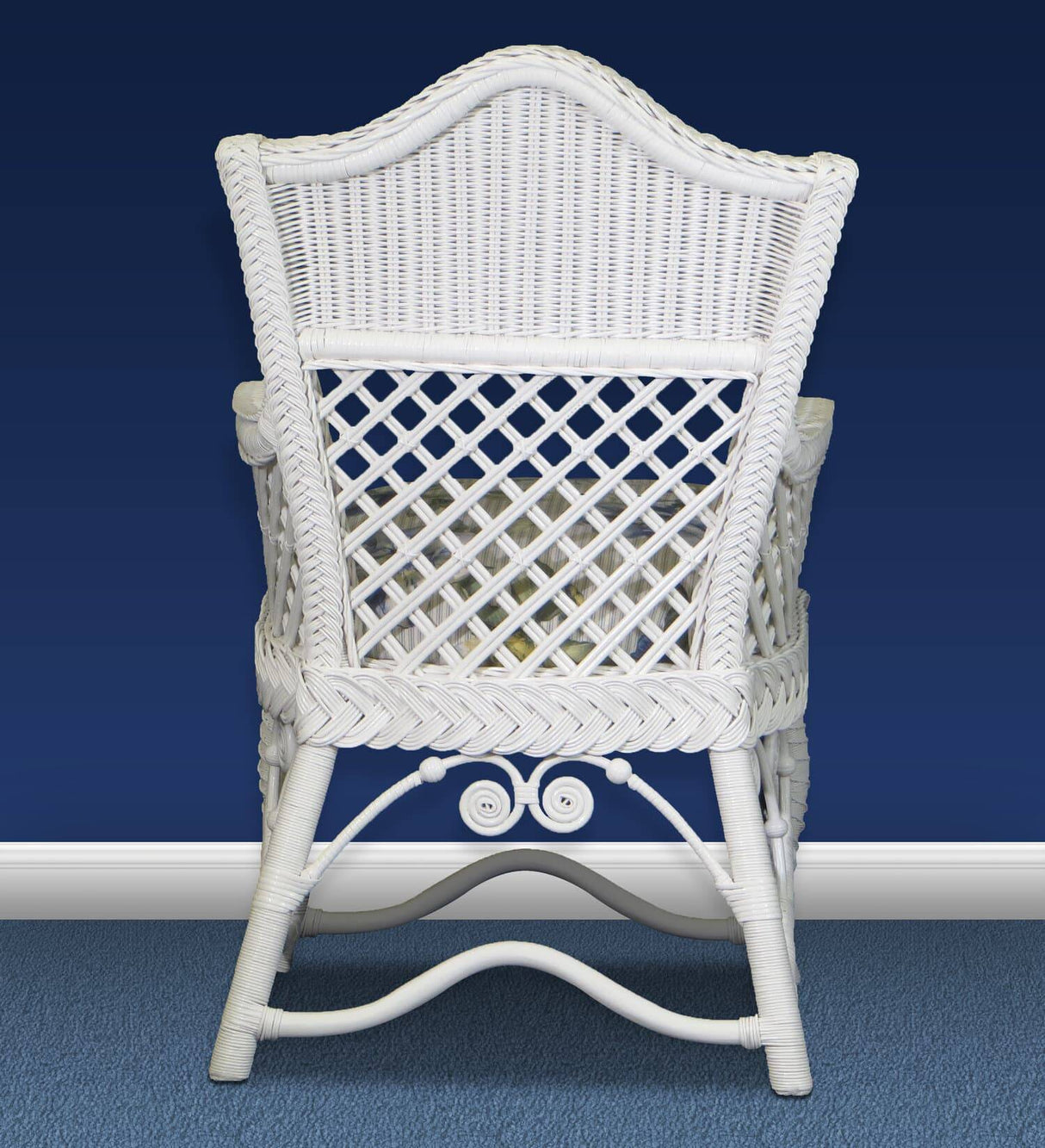 Gazebo White Wicker Rattan 5 Pc Dining Set with Arm Chairs GDT-SETARM from Spice Island Wicker