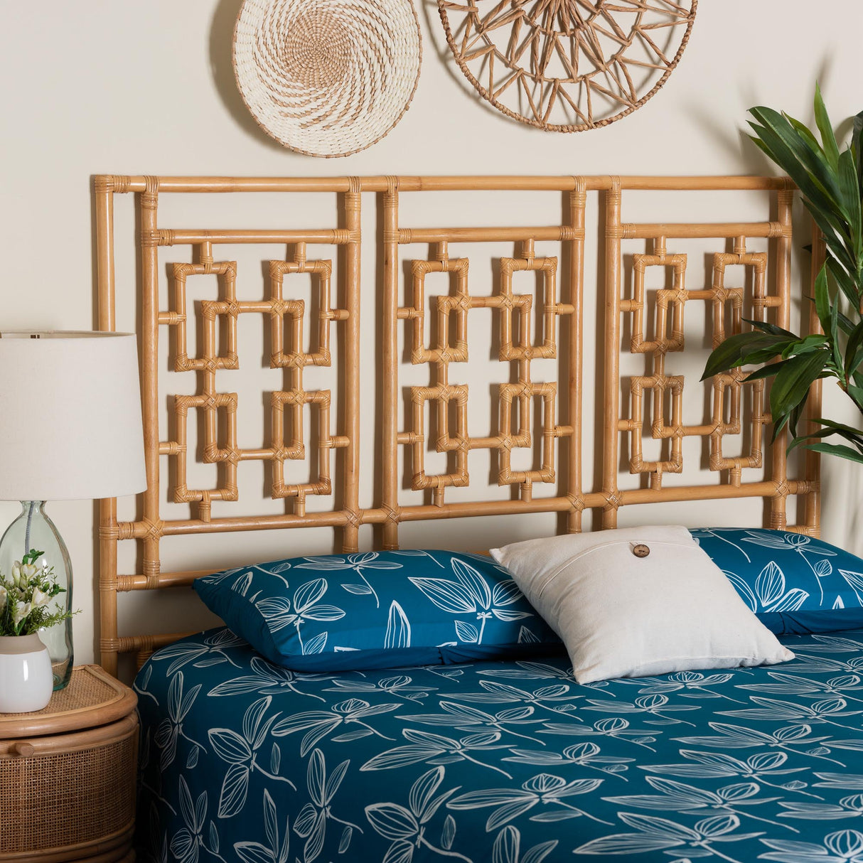 Chippendale Wicker Fair Rattan Queen Headboard