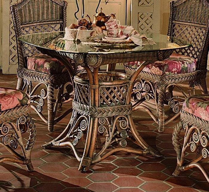 Majestic Brownwash Rattan 6 Pc Dining Set by Wicker Fair