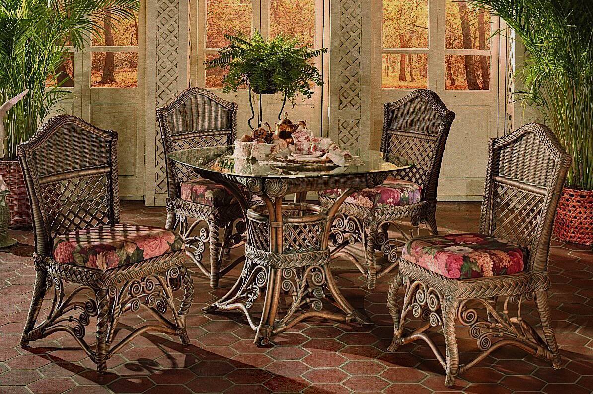 Majestic Brownwash Rattan 6 Pc Dining Set by Wicker Fair