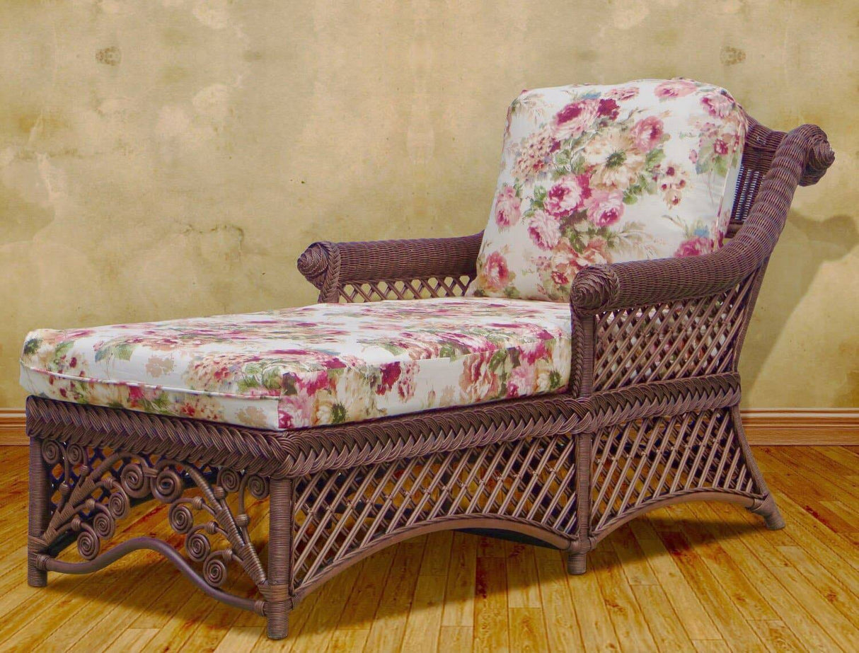 Gazebo Rattan Chaise Lounge and End Table 2Pc Set GCL-GET in Brownwash Stain