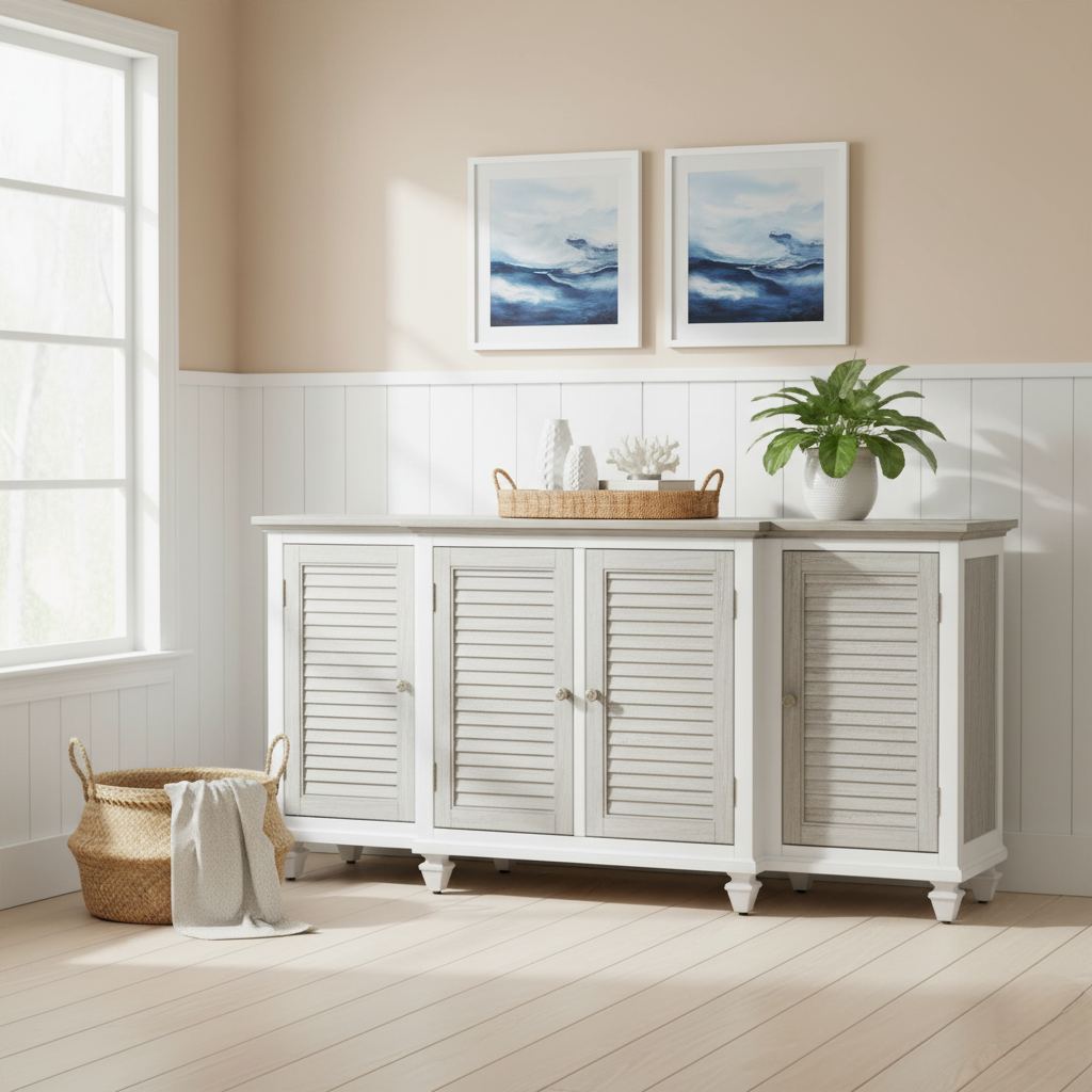 Islamorada Credenza Cabinet by Seawinds Trading B23315-DAPGREY