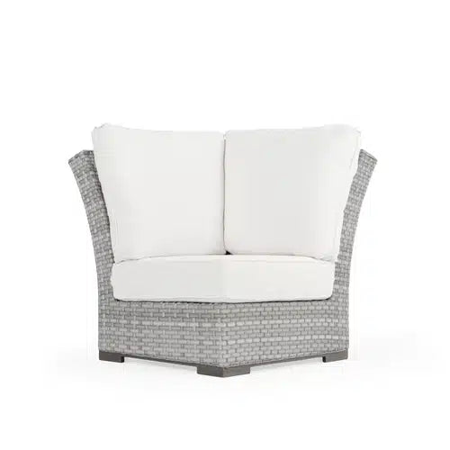 Get Away Outdoor Wicker Corner Chair in Pebblestone Model 641890CPST