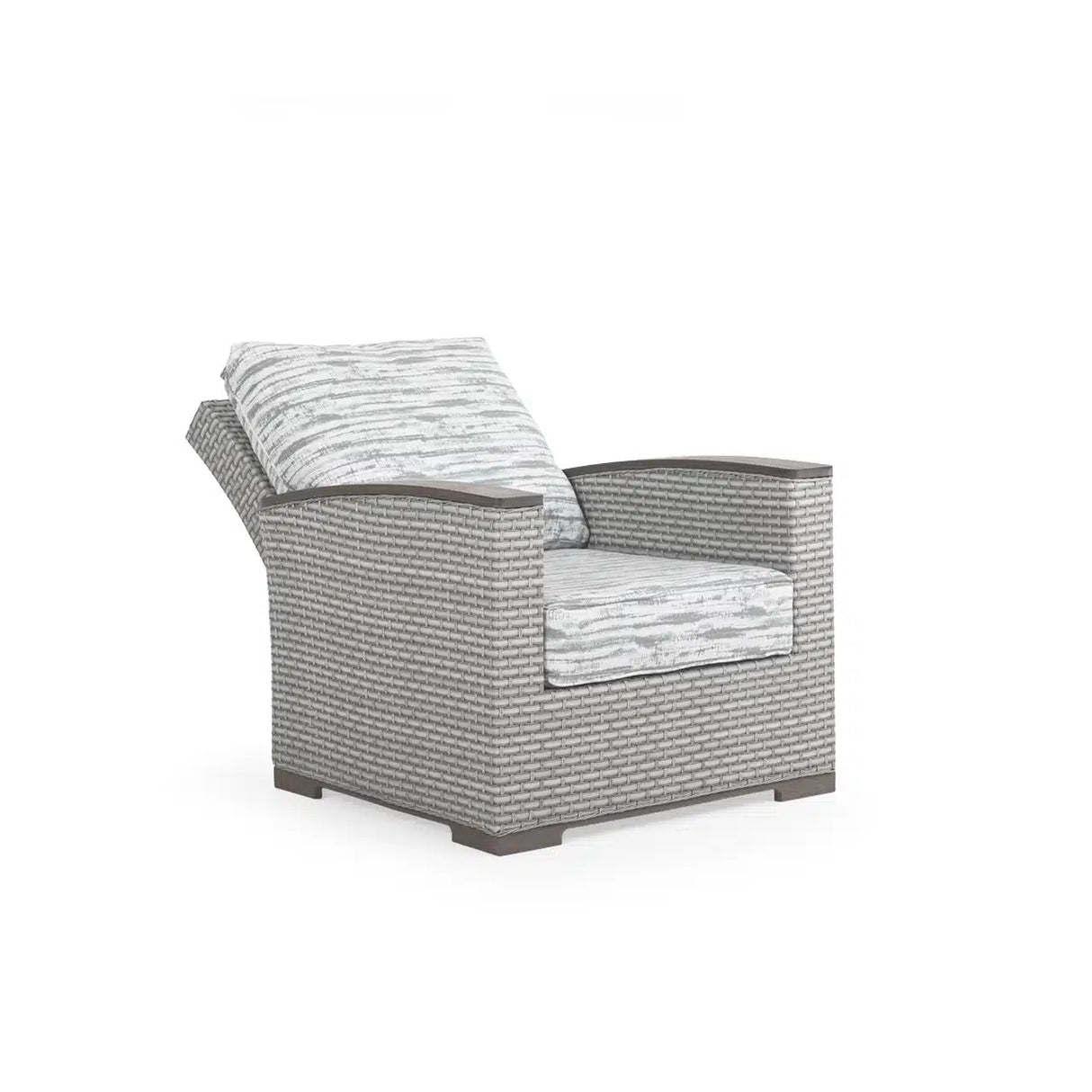 Get Away Outdoor Wicker Reclining Back Club Chair in Pebblestone Model 641892PSTVWN