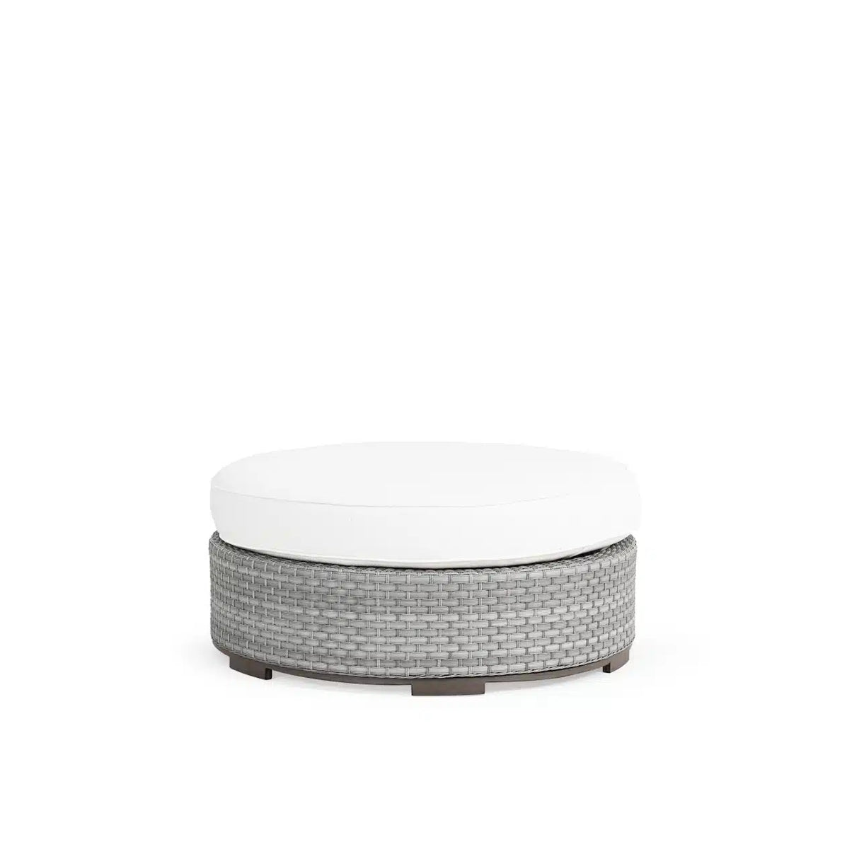 Get Away Outdoor Wicker Round Ottoman in Pebblestone Model 641814PSTVWN