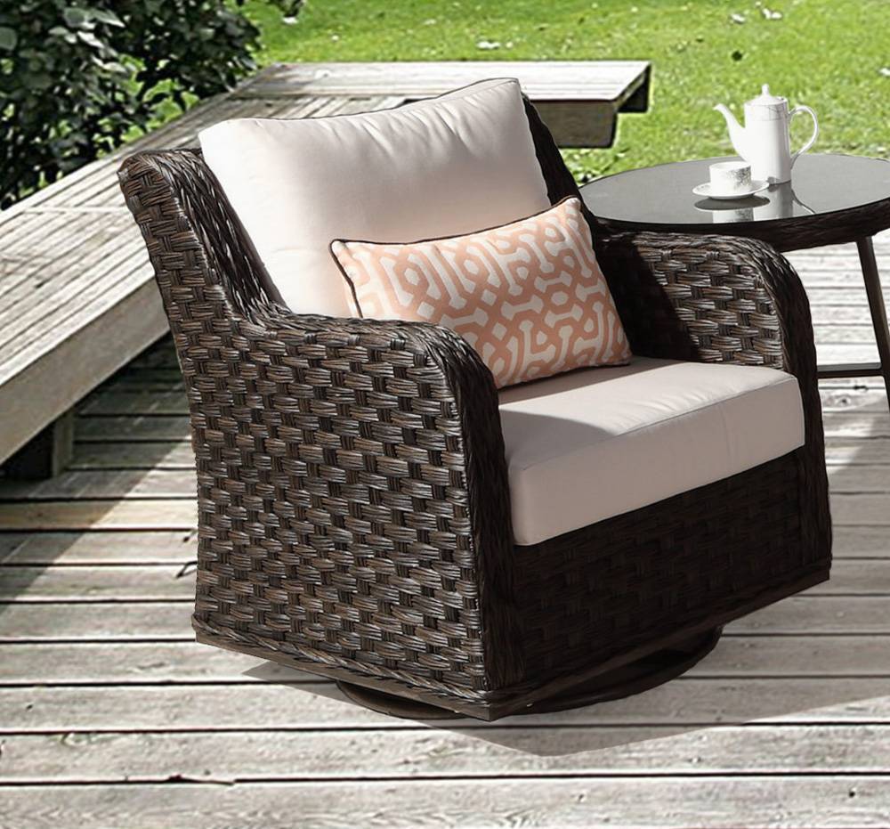Grand Isle Outdoor Wicker Swivel Glider 77405 by South Sea Rattan
