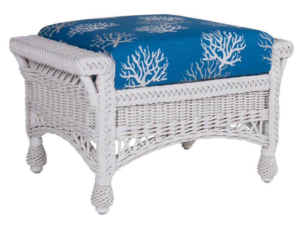 Harbor Front Rattan Standard Ottoman Model HF-10 by Designer Wicker