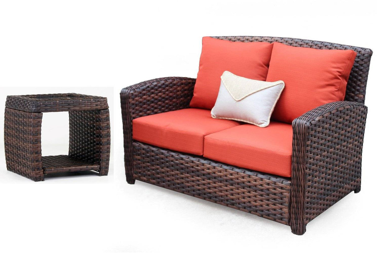 Huntington Outdoor Wicker 2 Pc Set South Sea Rattan Model 1-77202-set