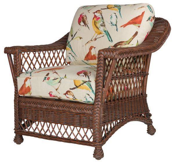 Bar Harbor Rattan Lounge Arm Chair B-01 by Designer Wicker Tribor