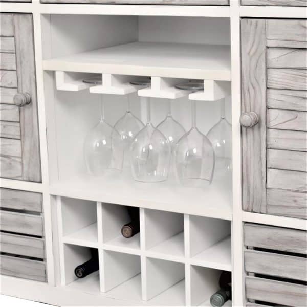Islamorada Wine Buffet Sideboard Cabinet B23327-DAPGREY By Seawinds Trading
