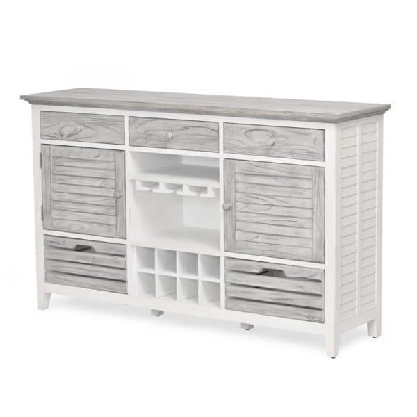 Nantucket Wine Buffet Sideboard Cabinet by Wicker Fair
