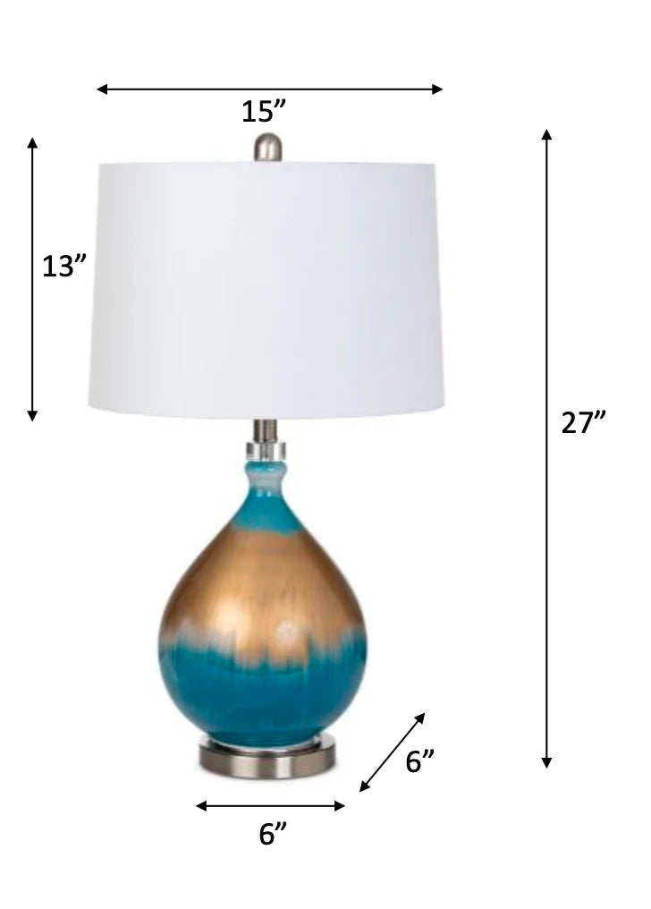 Jasmine Table Lamp Set of 2 Model LUX-108-GOLD/BLUE By Lux Lighting