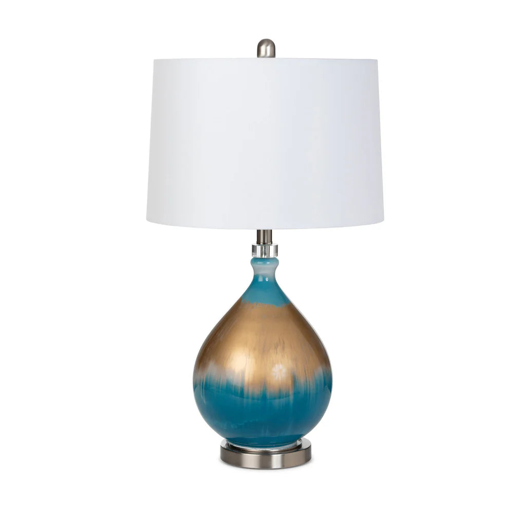 Jasmine Table Lamp Set of 2 Model LUX-108-GOLD/BLUE By Lux Lighting