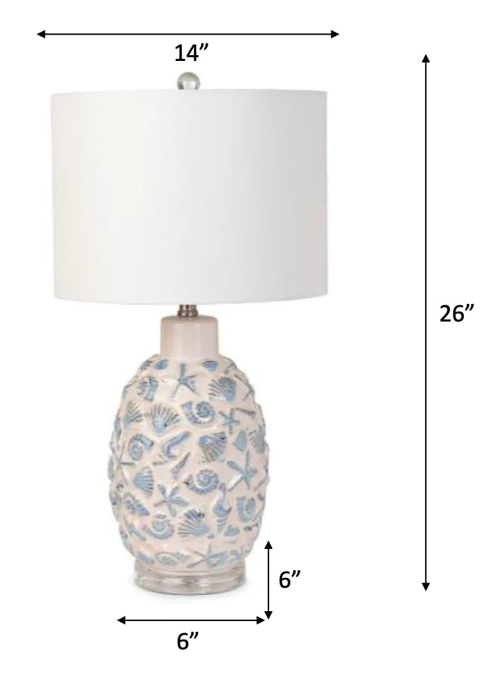 Jenny Table Lamp Set of 2 Model LUX-M164-WHITE/BLUE By Lux Lighting