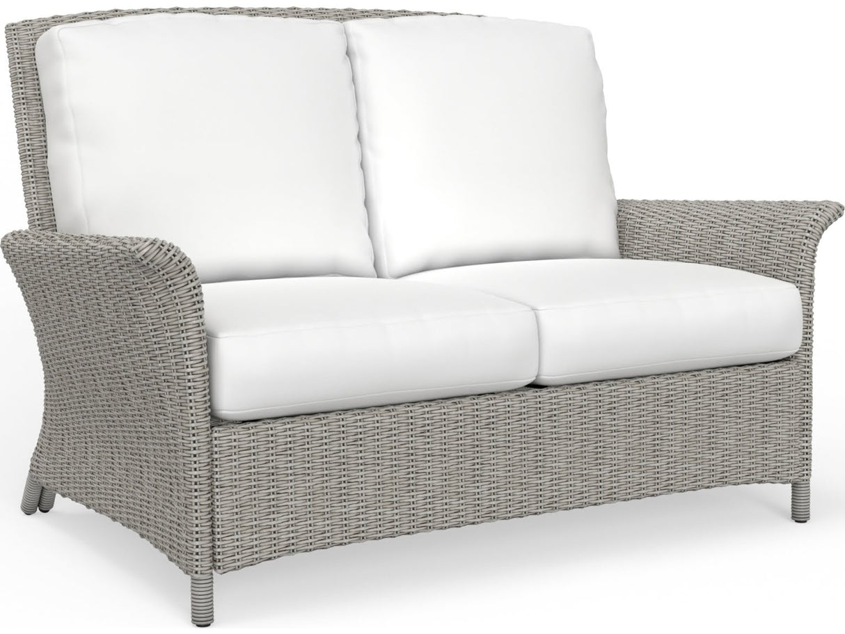 Juniper Bay Outdoor Wicker Light Driftwood Patio Loveseat Model 71302 by South Sea Rattan