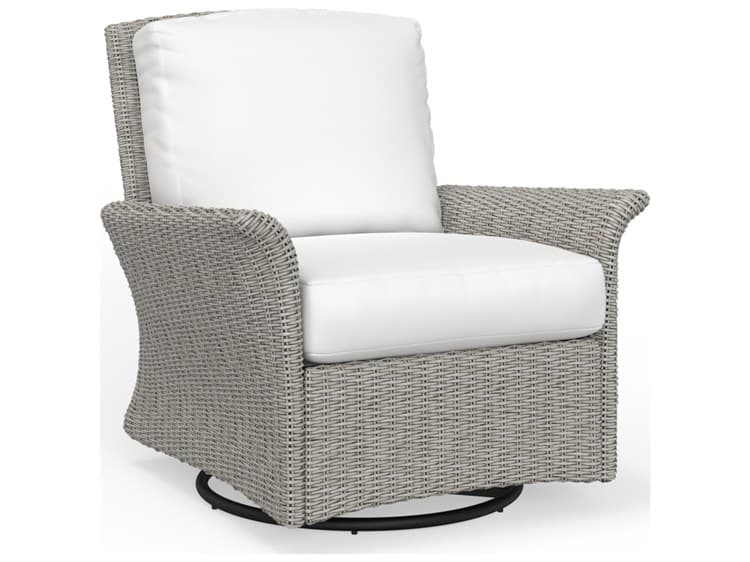 Juniper Bay Outdoor Wicker Light Driftwood Swivel Glider Patio Lounge Chair Model 71305 by South Sea Rattan