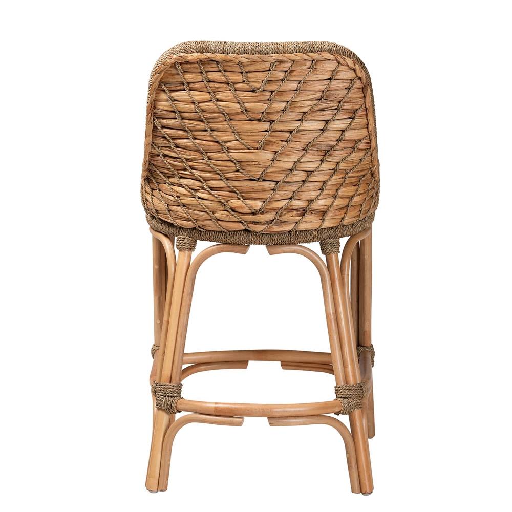 Christi Wicker Fair Wood and Natural Rattan Counterstool
