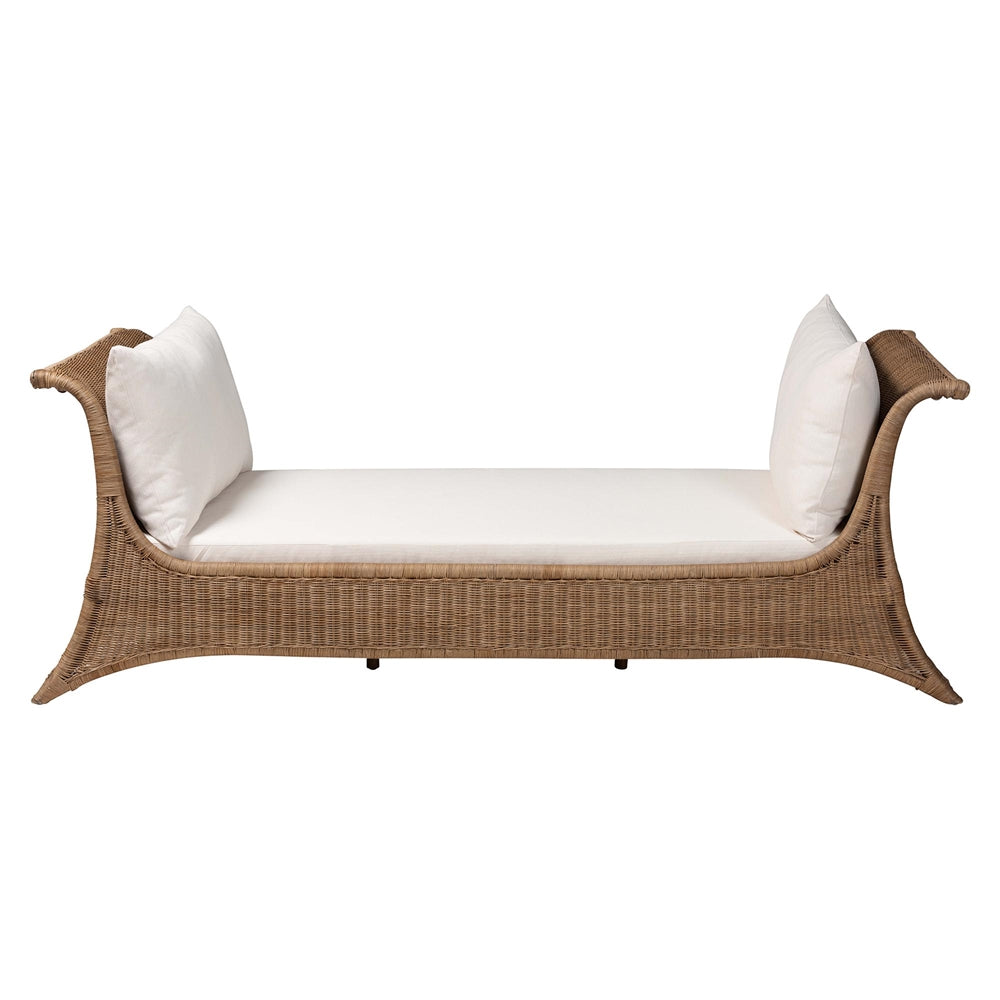 Magway Natural Rattan Daybed with Cushions by Wicker Fair