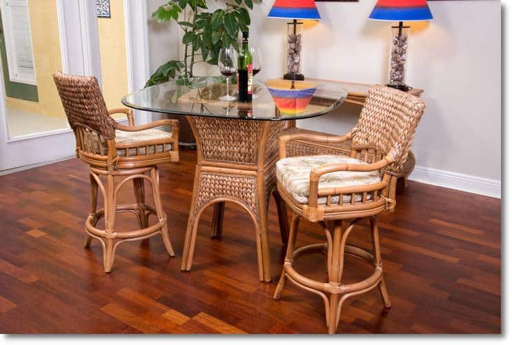 Key Largo Rattan and Wicker 3 Pc (Counter Height) Set KL101-24-SET from Alexander and Sheriden