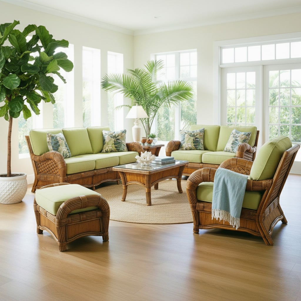 Kingston Reef Rattan 6 Pc Living Room Set Model KR-6PC-SET
