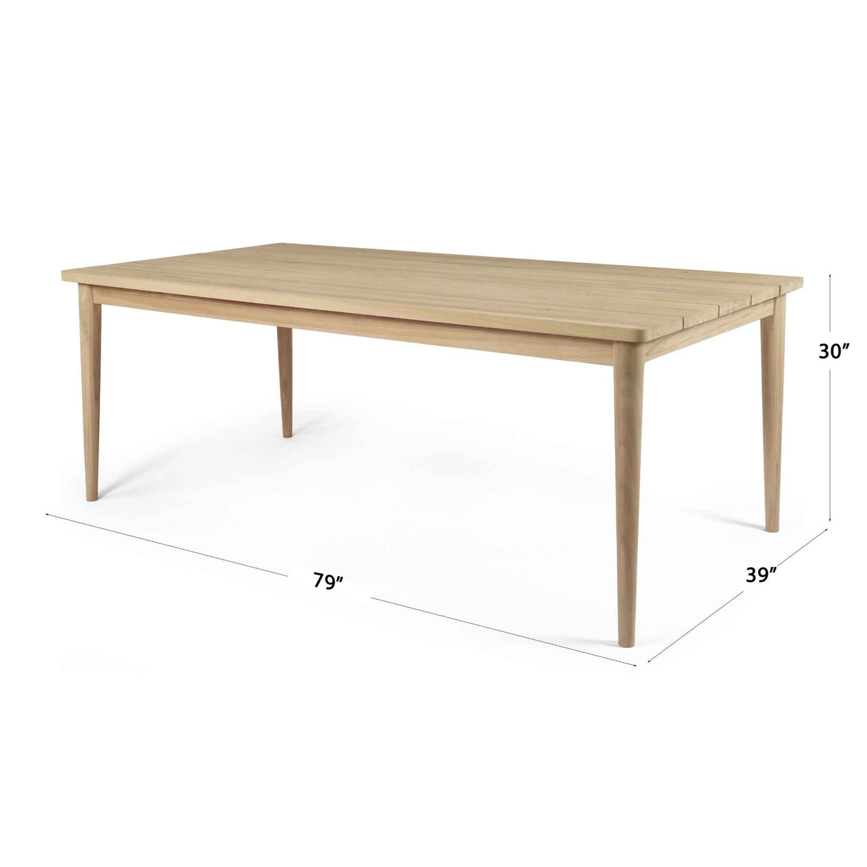 Krabi Outdoor Rectangular Teak Dining Table Model 24102-TEAK-KR by Skyline Design