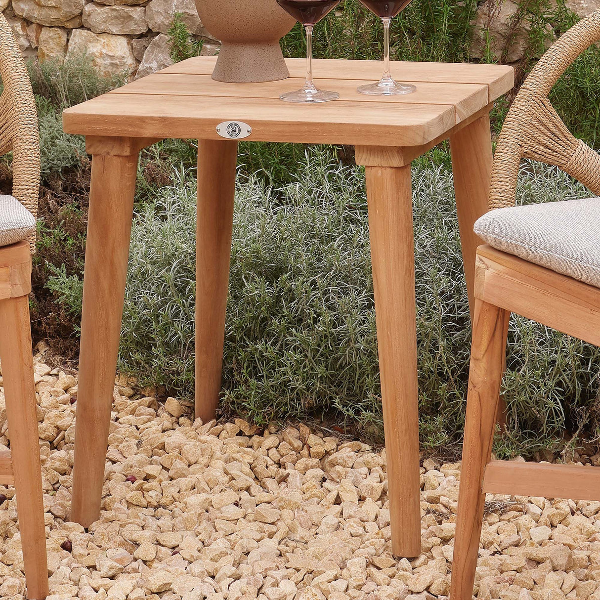 Krabi Outdoor Side Table Model 24105-TEAK-KR by Skyline Design