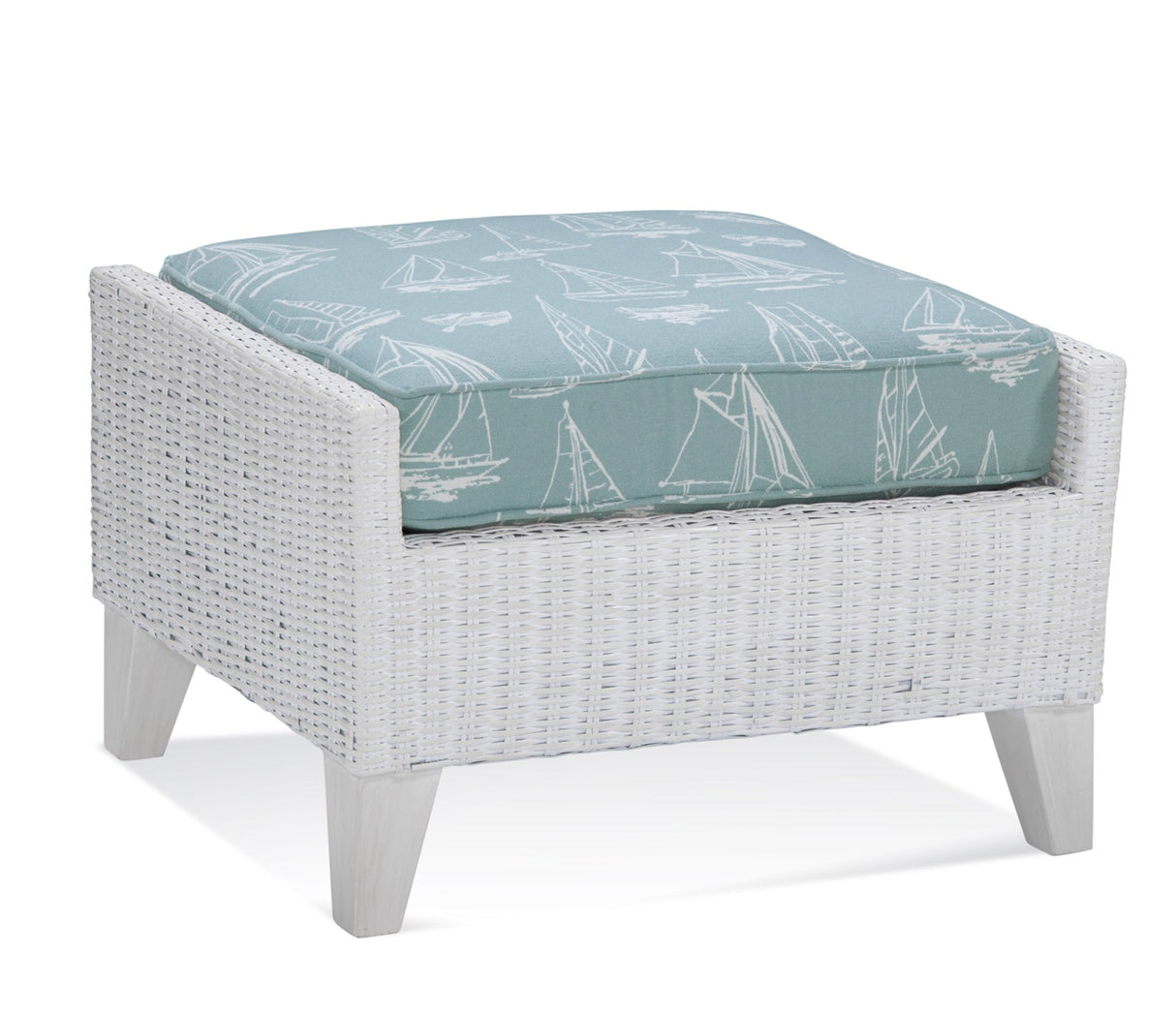 Long Beach Indoor Rattan Ottoman Model 1966-009 by Braxton Culler