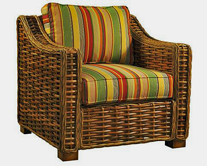 Freeport Rattan Lounge-Arm Chair with Deep Seating Comfort by Designer Wicker Tribor