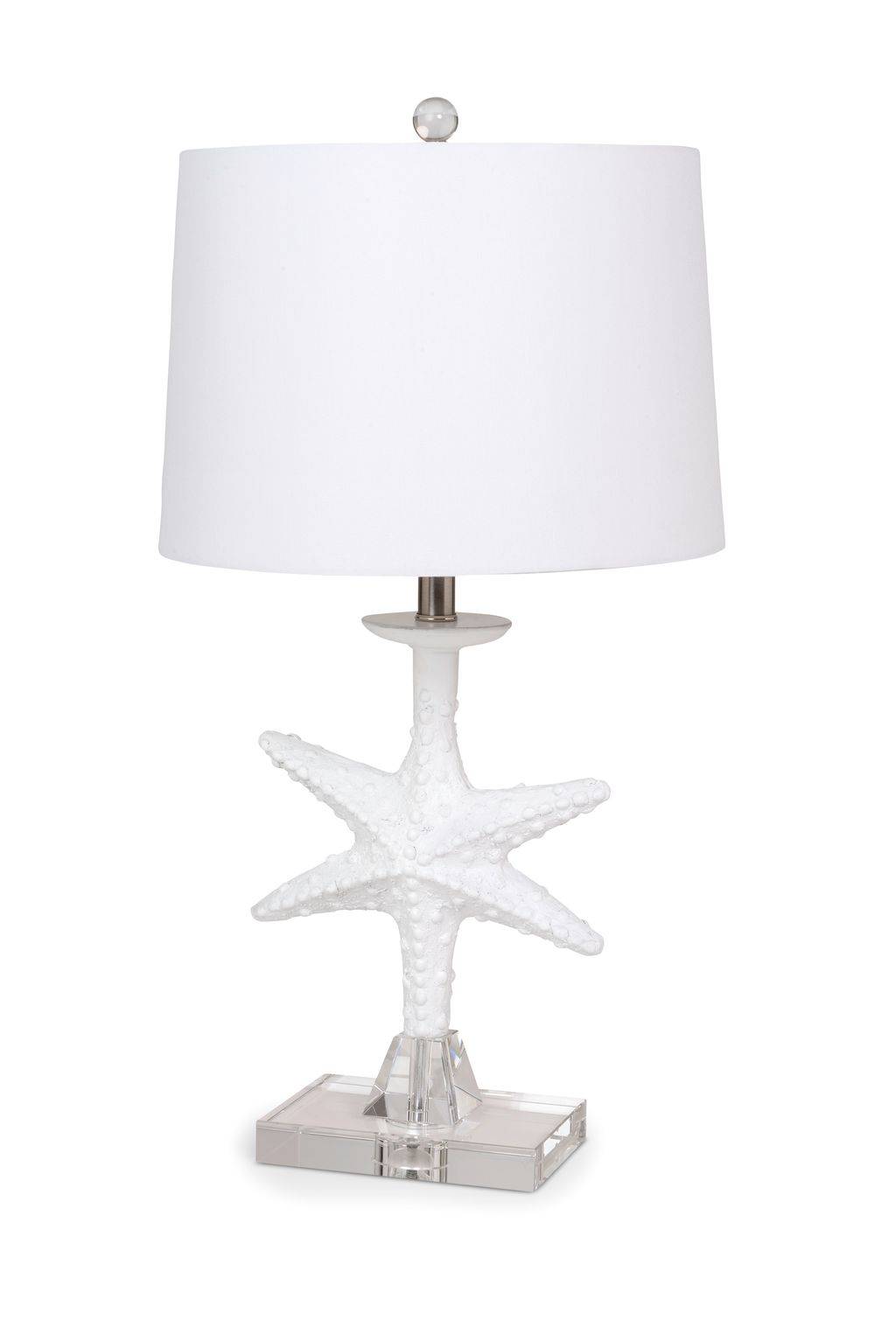 Coastal Starfish Table Lamp with Crystal Base, White (Set of 2 Lamps) LUX-117-WHITE
