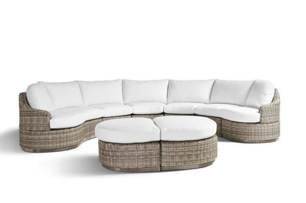 Luna Cove Outdoor Half Round Ottoman by South Sea Rattan Model 74306