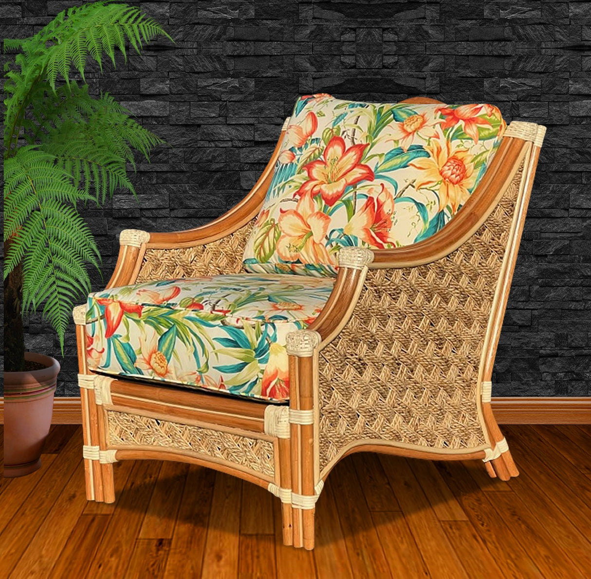 Mauna Loa Rattan Arm Chair Model MLAC from Spice Island Wicker