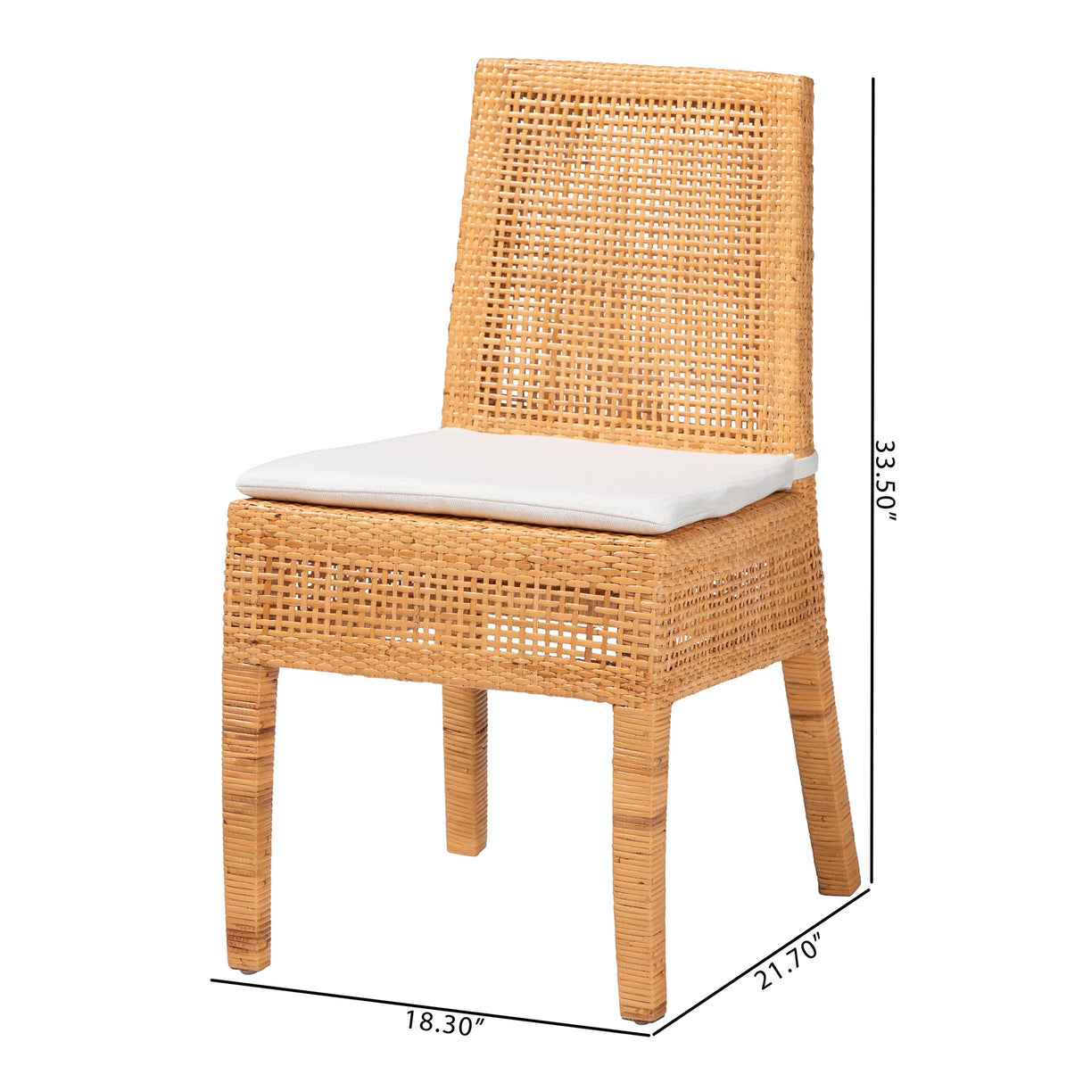 Sorris Bohemian Light Honey Rattan Dining Chair by Wicker Fair