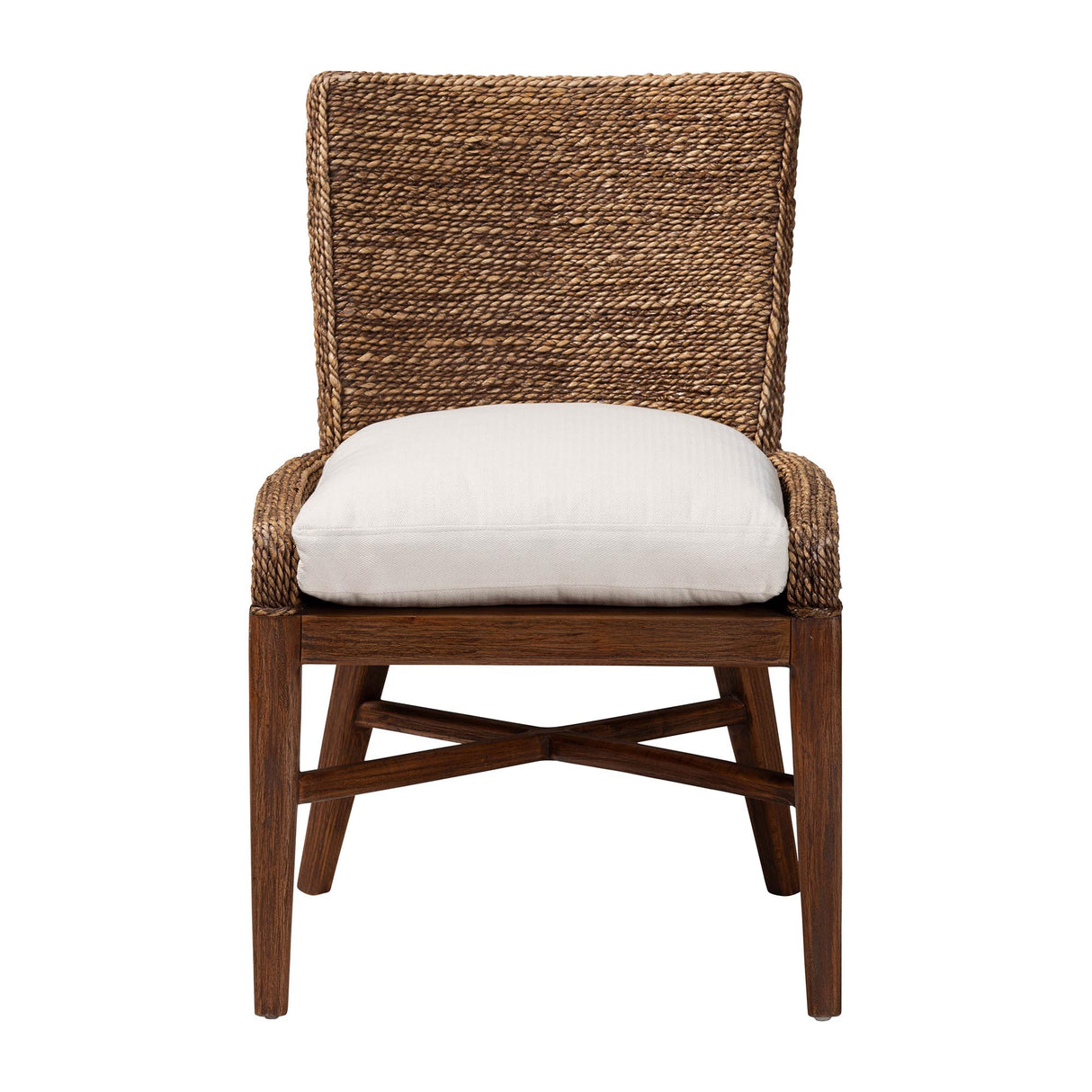 Gili Islands Seagrass Dining Chair with Mahogany Wood Frame by Wicker Fair